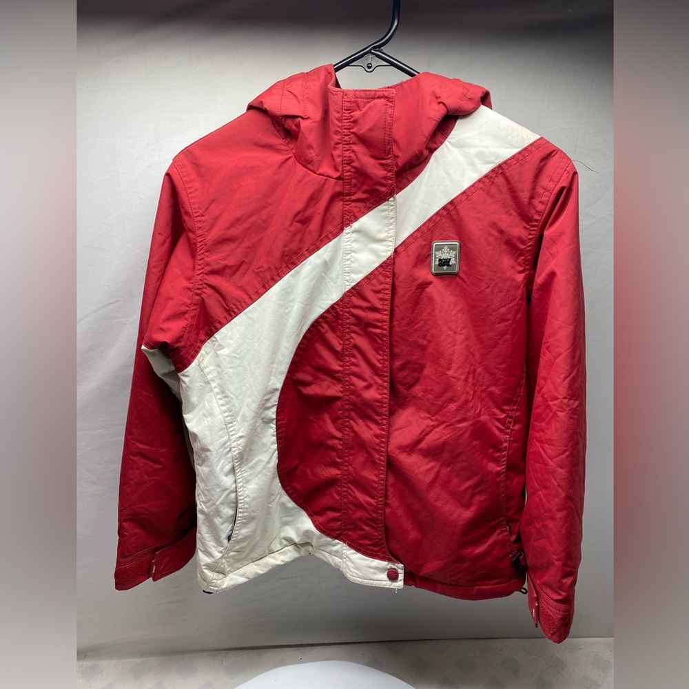 Roxy Girls Ski Jacket Size 16 XXL Color Red/White Print Y2K